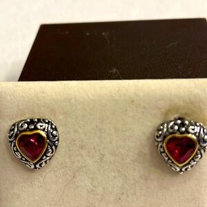 Heart shaped pierced earrings 1/2”
